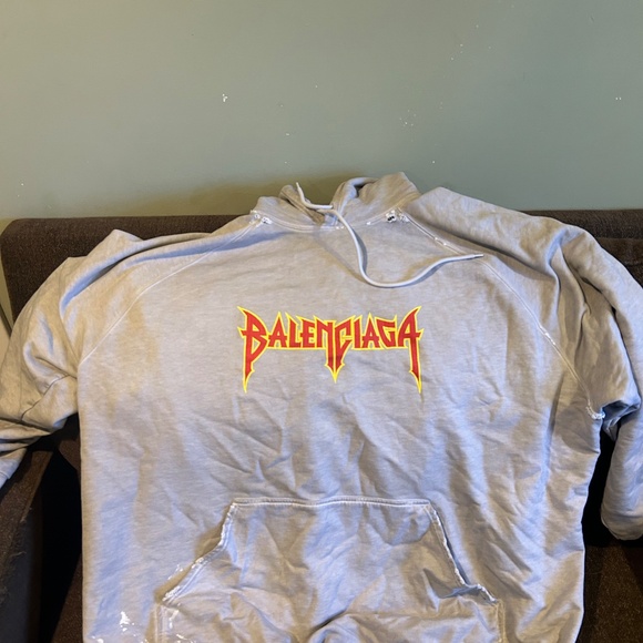 Balenciaga oversized unifit distressed metal hoodie gray size 4 - Picture 5 of 6